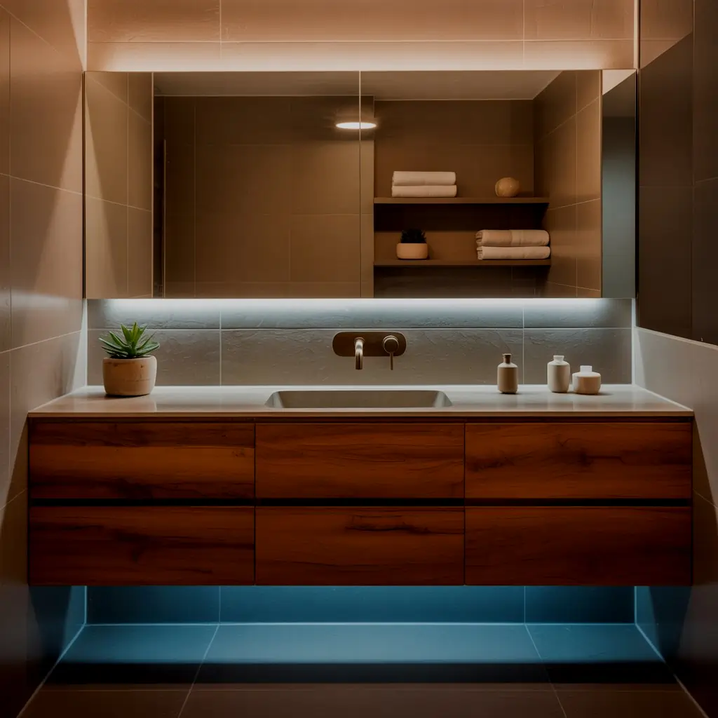Bathroom Remodel Trends in Conroe for 2025 6 Floating Vanities & Open Shelving